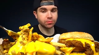 CHILI CHEESE FRIES & BURGERS Mukbang (Trying Wingstop In-N-Out Popeyes McDonalds with CHILI CHEESE!)