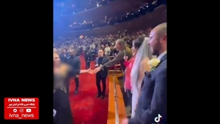 لحظه بی نظیر عروس و داماد در کنسرت اَدِل