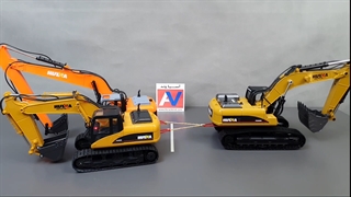 مسابقه طناب کشی بیل مکانیکی کنترلی HUINA 1580 vs HUINA 1550 +1551