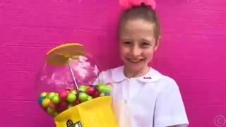 Nastya pretends to play the owner of a creative hotel