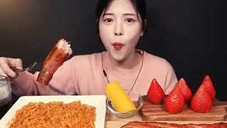 Carbo Buldak & Bacon Mukbang Asmr