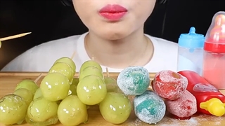 ASMR Candy Grapes | Tanghulu | Bottle Pop Candy Grapes | Eating Sounds Mukbang