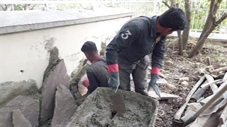 اجرای سنگ مالون سنگ کوهی