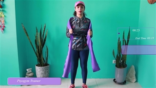 آموزش ورزش بالاتنه با کش پیلاتس توسط مربی پیوجیم