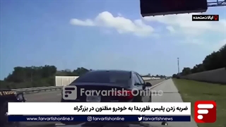 ضربه زدن پلیس فلوریدا به خودرو مظنون