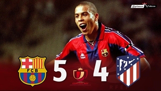هایلایت بازی بارسلونا 5-4 اتلتیکو مادرید | کامبک فوق العاده بارسا با رونالدو (1996/97)