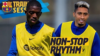 تمرین دوشنبه بارسلونا: ضربات آزاد هیجان انگیز دمبله!