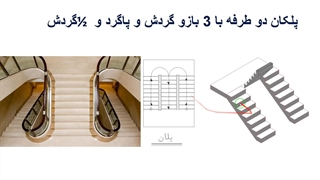 راه پله 2 طرفه با3 بازو