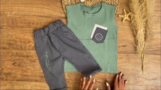 خرید تاپ شلوارک آستین حلقه پسرانه