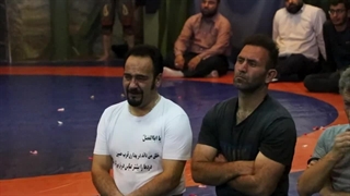 زورخانه شهر قزوین با پرچم متبرک حضرت امام رضا (ع) زیر سایه خورشید رفت