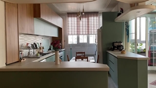 پروژه کابینت هایگلاس فرامید دو رنگ واقع در پیروزی