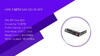 اس اس دی سرور HPE 7.68TB SAS 12G RI SFF با پارت نامبر 870144-B21