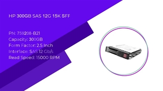 هارد سرور اچ پی HPE 300GB 12G SAS 15K SFF با پارت نامبر 759208-B21