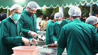 فیلم خدمت ملی پوشان در حرم رضوی در روز عید غدیر