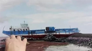 نقاشی کشتی آرتمیا ارومیه توسط دوست هنرمندمان