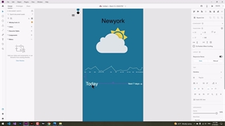 طراحی اسلاید اپلیکیشن آب و هوا در نرم افزار ادوبی ایکس دی