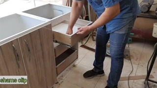 آموزش نصب ریل کشو و قاب کشو کابینت ام دی اف